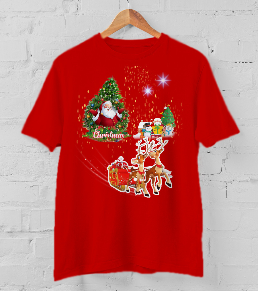 Christmas Santa Claus Reindeer Giang Sinh T-Shirt