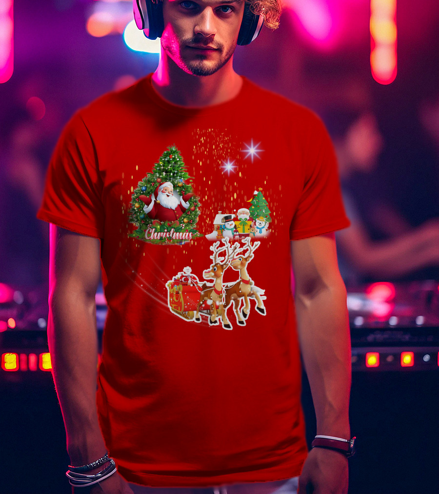 Christmas Santa Claus Reindeer Giang Sinh T-Shirt