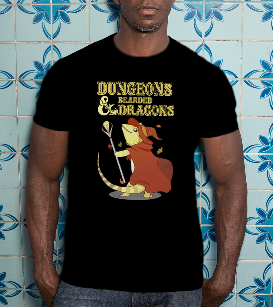 Dungeons Bearded Dragons Wizard With Staff Costume T-Shirt