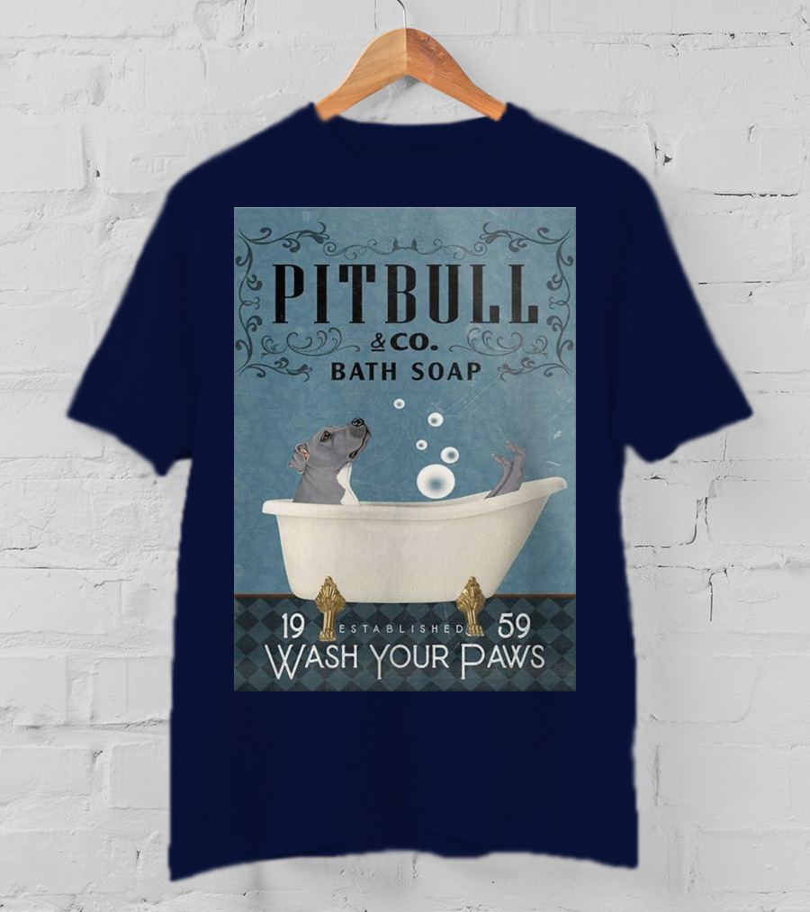Pitbull And Co. Bath Soap Established 1959 Wash Your Paws T-Shirt