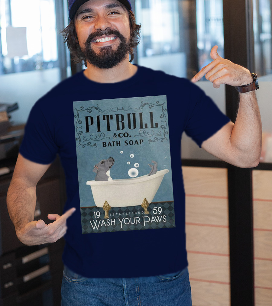 Pitbull And Co. Bath Soap Established 1959 Wash Your Paws T-Shirt