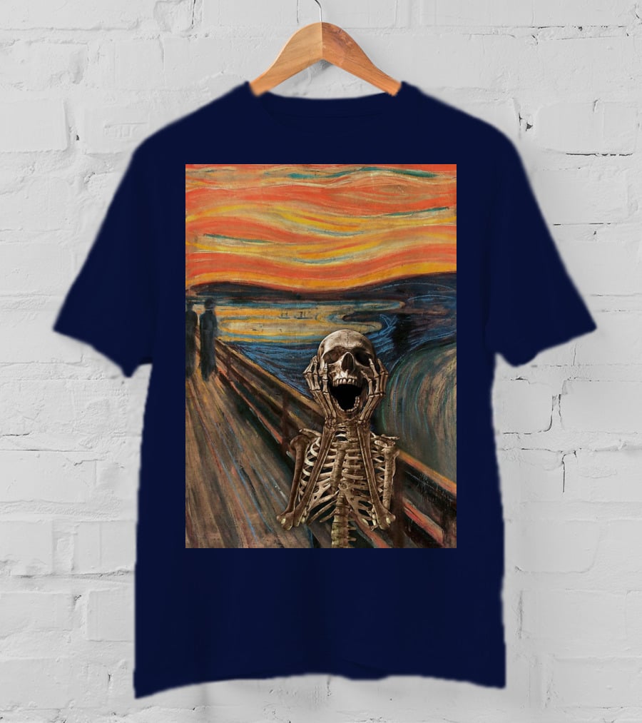 The Scream Skeleton In Edvard Munch T-Shirt