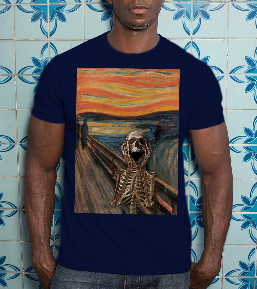 The Scream Skeleton In Edvard Munch T-Shirt