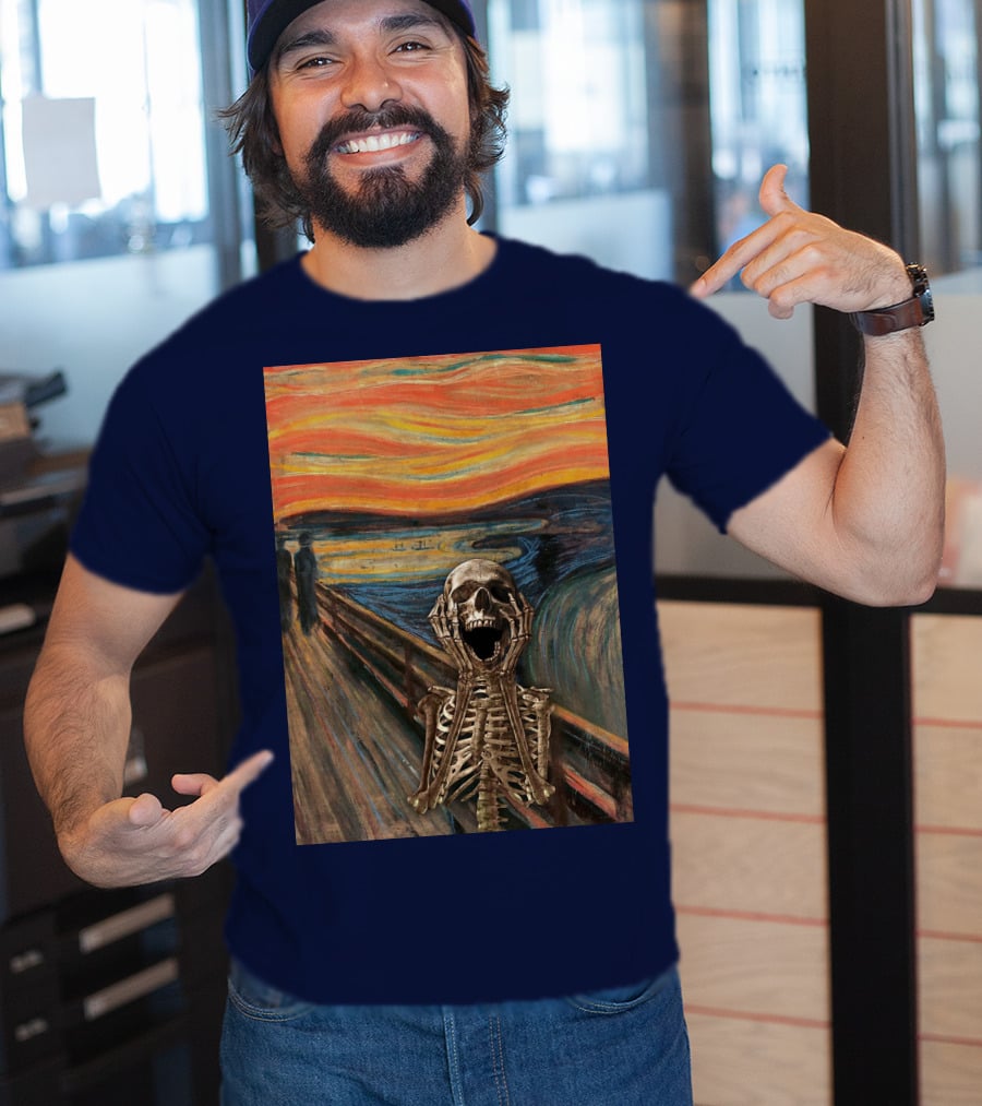 The Scream Skeleton In Edvard Munch T-Shirt