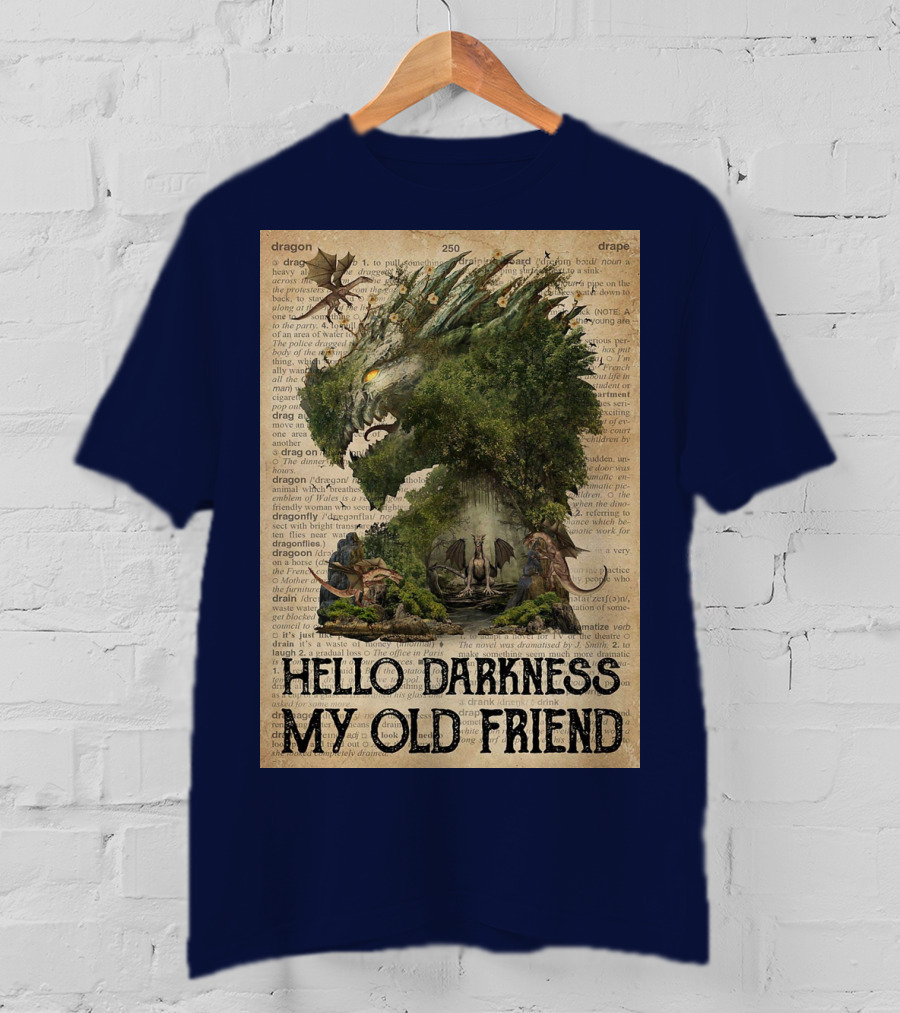 Dragon Hello Darkness My Old Friend Dictionary Page T-Shirt
