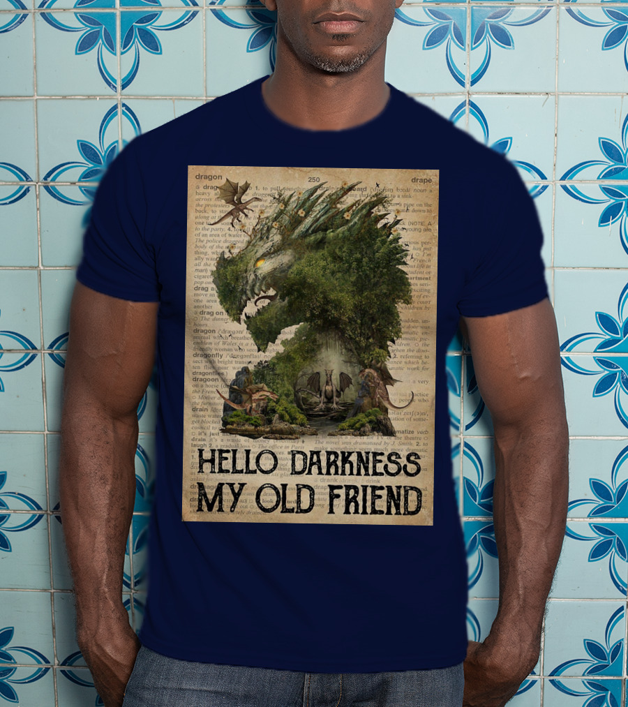 Dragon Hello Darkness My Old Friend Dictionary Page T-Shirt