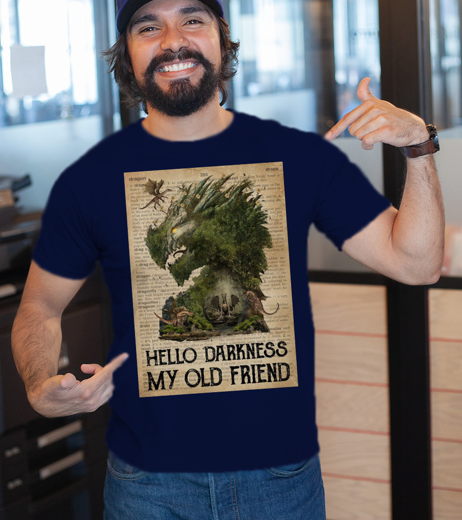 Dragon Hello Darkness My Old Friend Dictionary Page T-Shirt