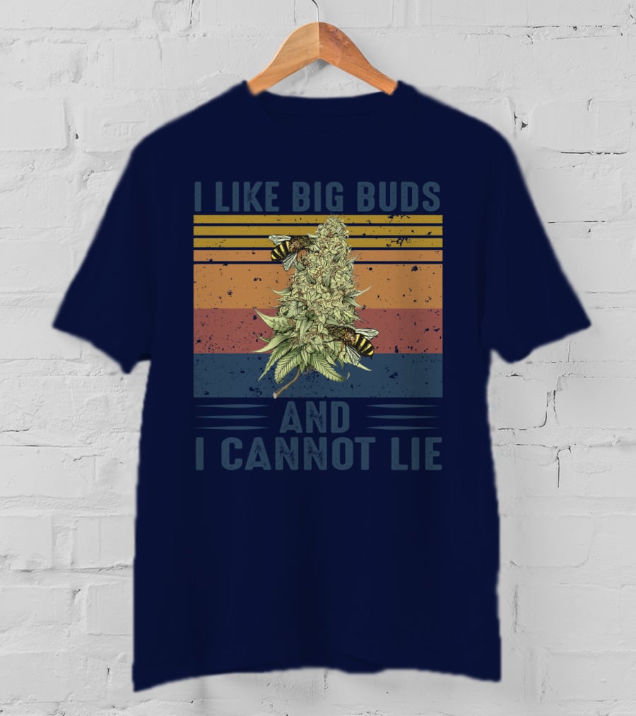 I Like Big Buds And I Cannot Lie Bees Vintage Stripes T-Shirt