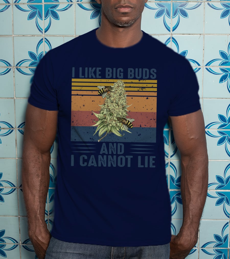 I Like Big Buds And I Cannot Lie Bees Vintage Stripes T-Shirt