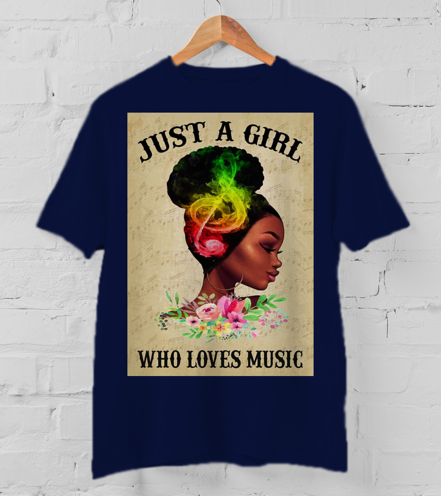 Just A Girl With Colorful Musical Hair Who Loves Music T-Shirt