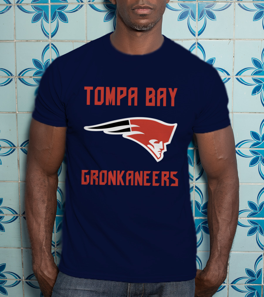 Tompa Bay Gronkaneers New England Patriots Logo Combination T-Shirt