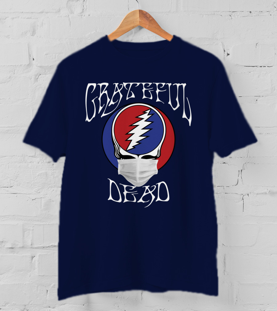 Grateful Dead Steal Your Face Mask Logo With Red And Blue Skull T-Shirt