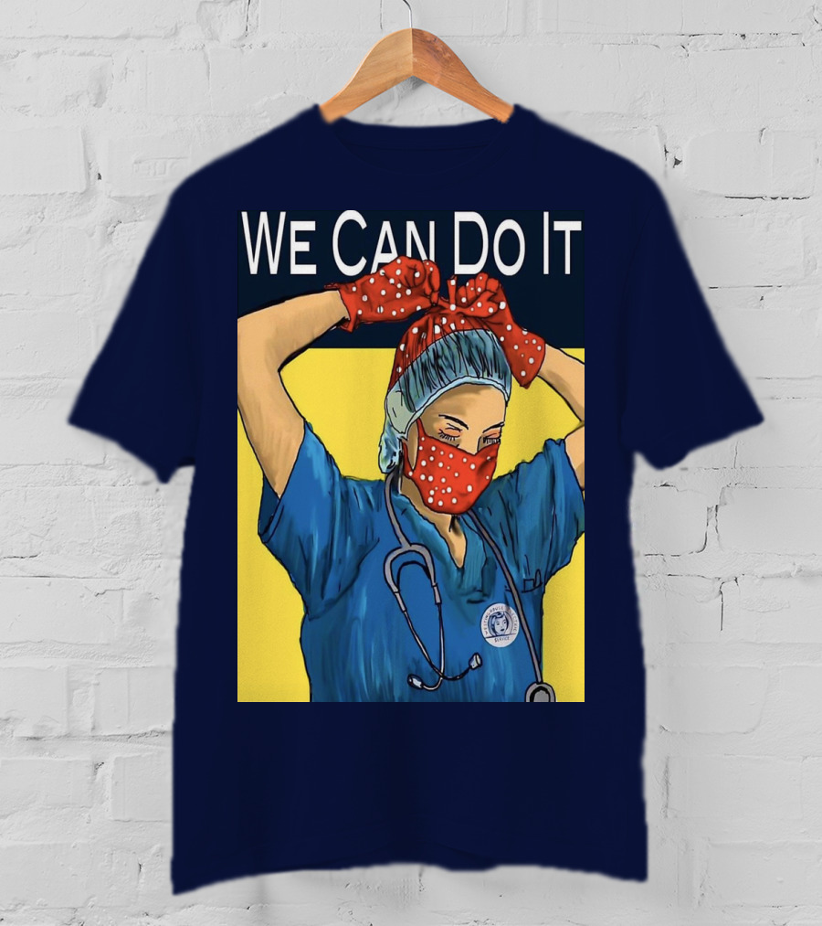 We Can Do It Nurse With Stethoscope And Red Bandana T-Shirt