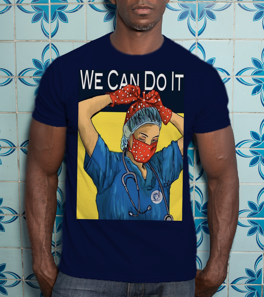 We Can Do It Nurse With Stethoscope And Red Bandana T-Shirt