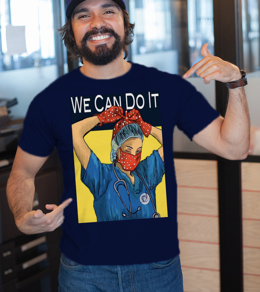 We Can Do It Nurse With Stethoscope And Red Bandana T-Shirt