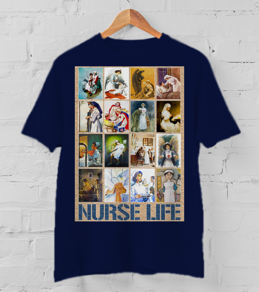 Nurse Life Vintage Nursing Images Collage T-Shirt