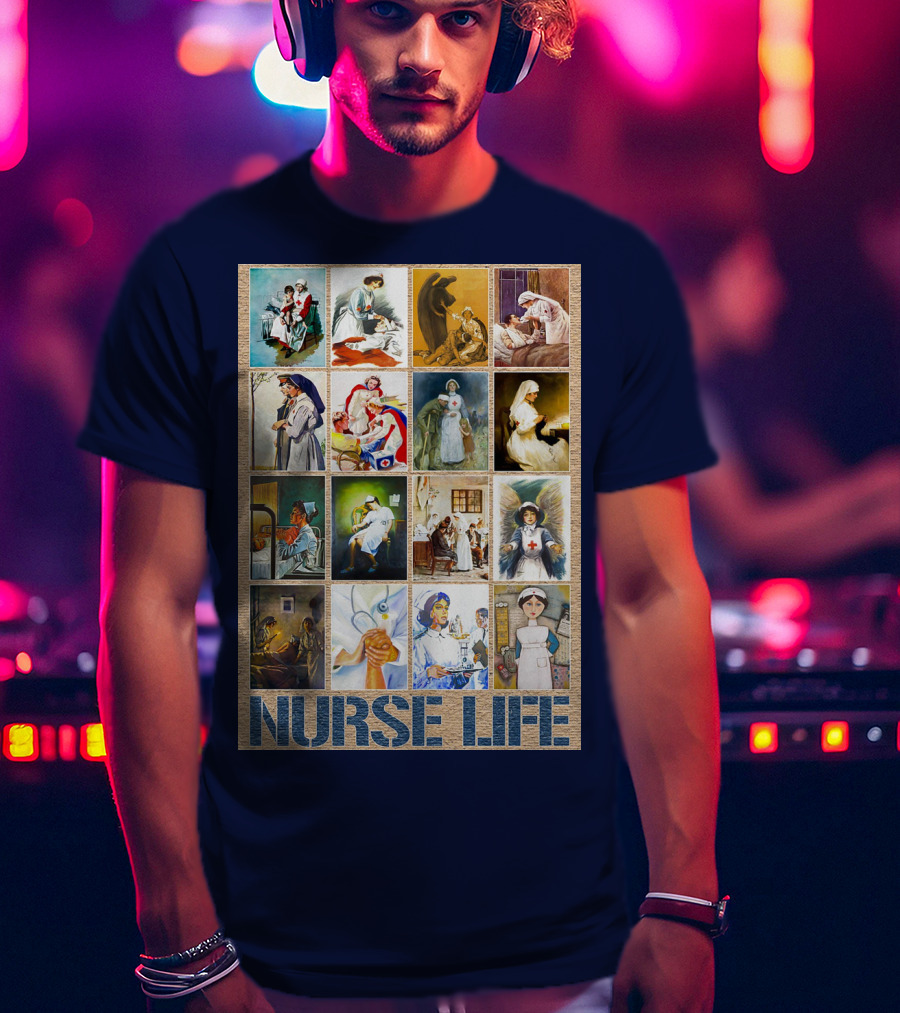 Nurse Life Vintage Nursing Images Collage T-Shirt