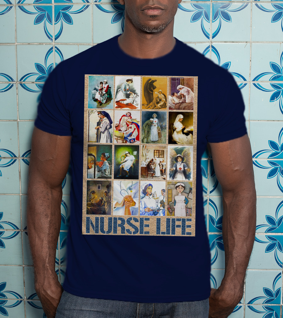 Nurse Life Vintage Nursing Images Collage T-Shirt