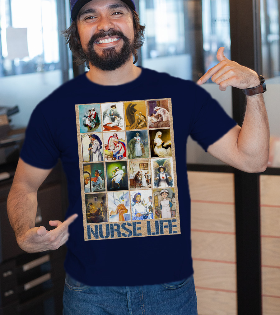 Nurse Life Vintage Nursing Images Collage T-Shirt
