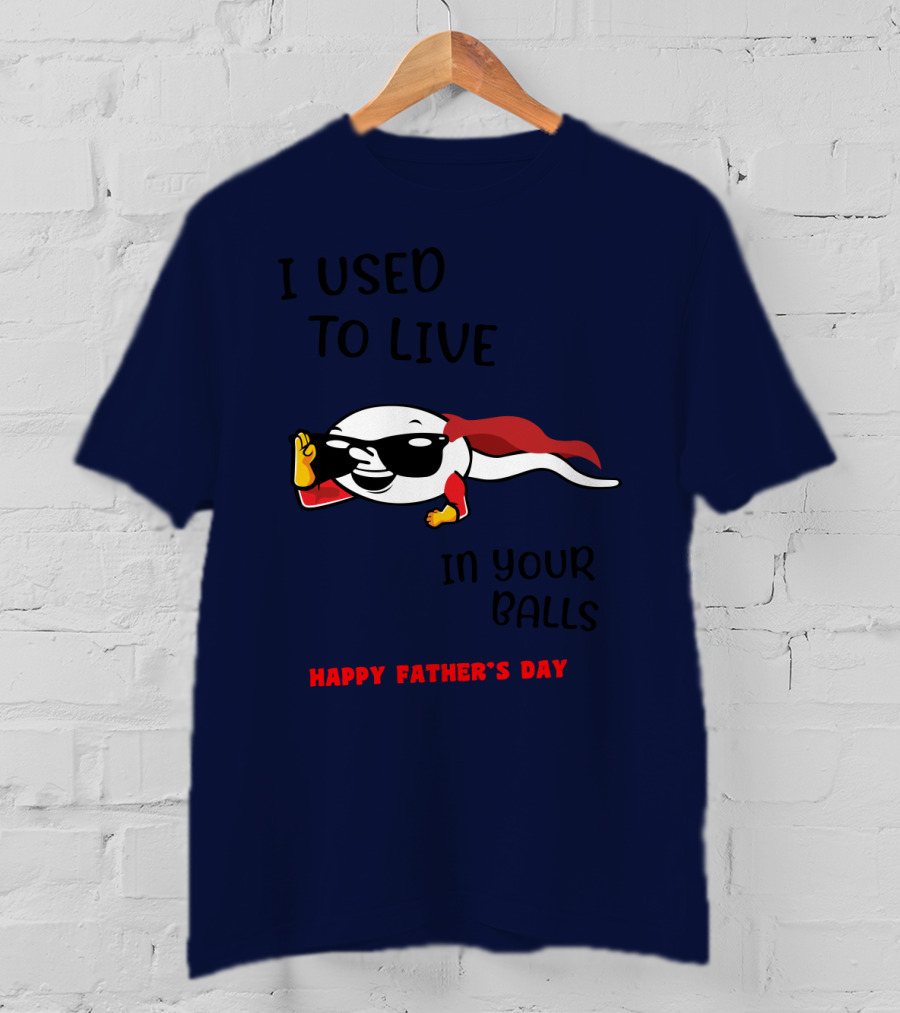 I Used To Live In Your Balls Happy Father's Day T-Shirt