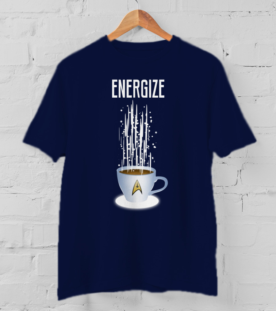 Energize Star Trek Coffee Oversized Plus Size T-Shirt