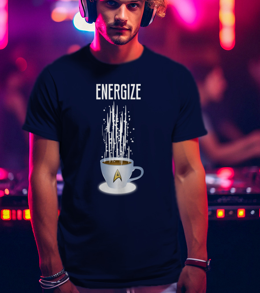 Energize Star Trek Coffee Oversized Plus Size T-Shirt
