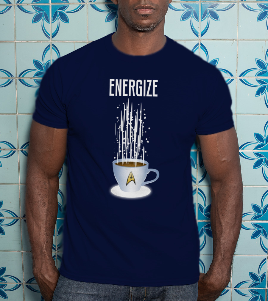 Energize Star Trek Coffee Oversized Plus Size T-Shirt