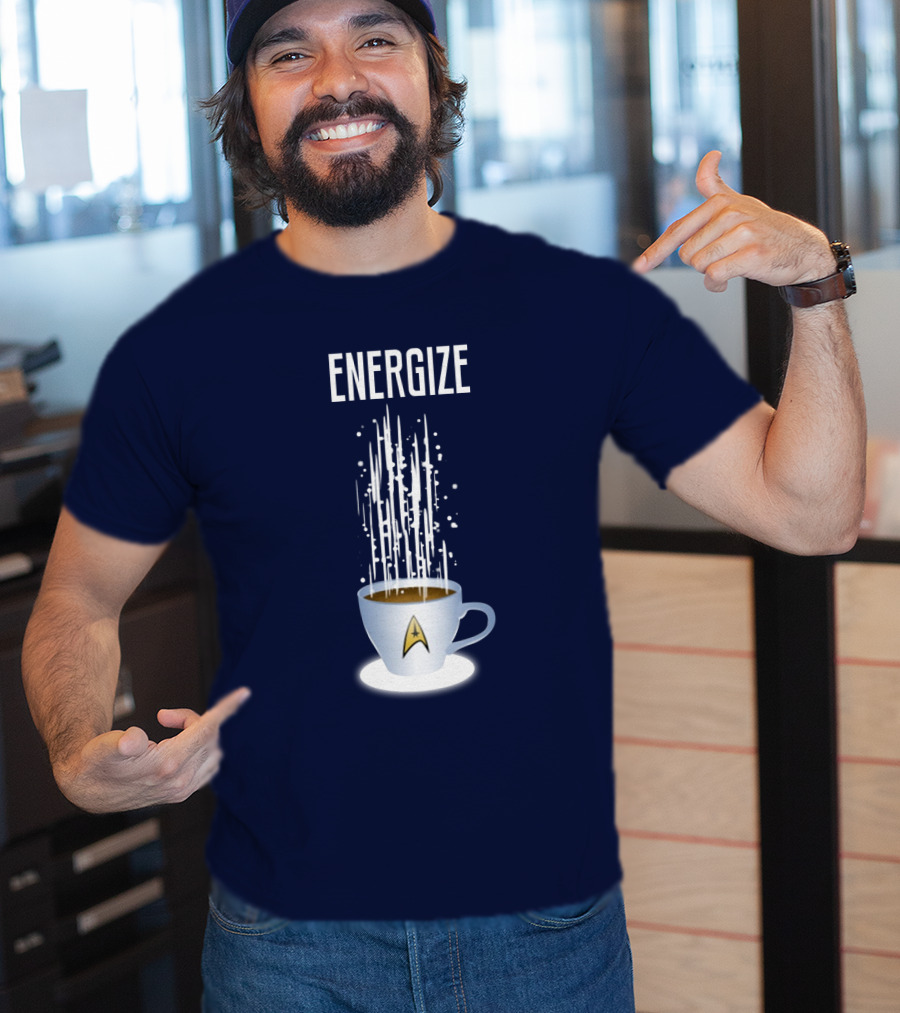 Energize Star Trek Coffee Oversized Plus Size T-Shirt