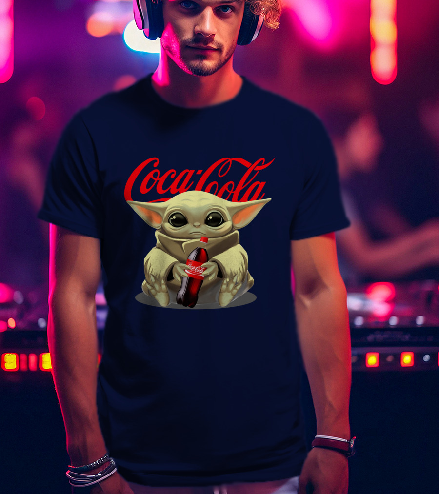 Star Wars Baby Yoda Holds Coca Cola Bottle T-Shirt