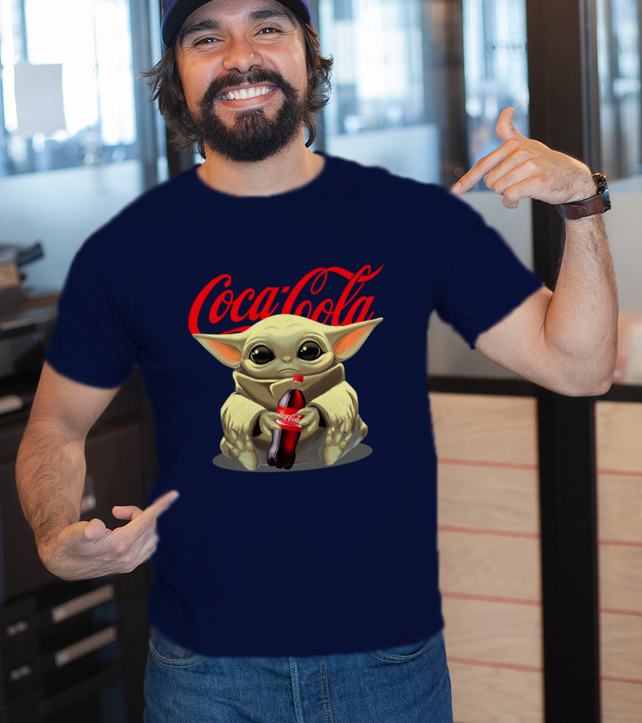 Star Wars Baby Yoda Holds Coca Cola Bottle T-Shirt