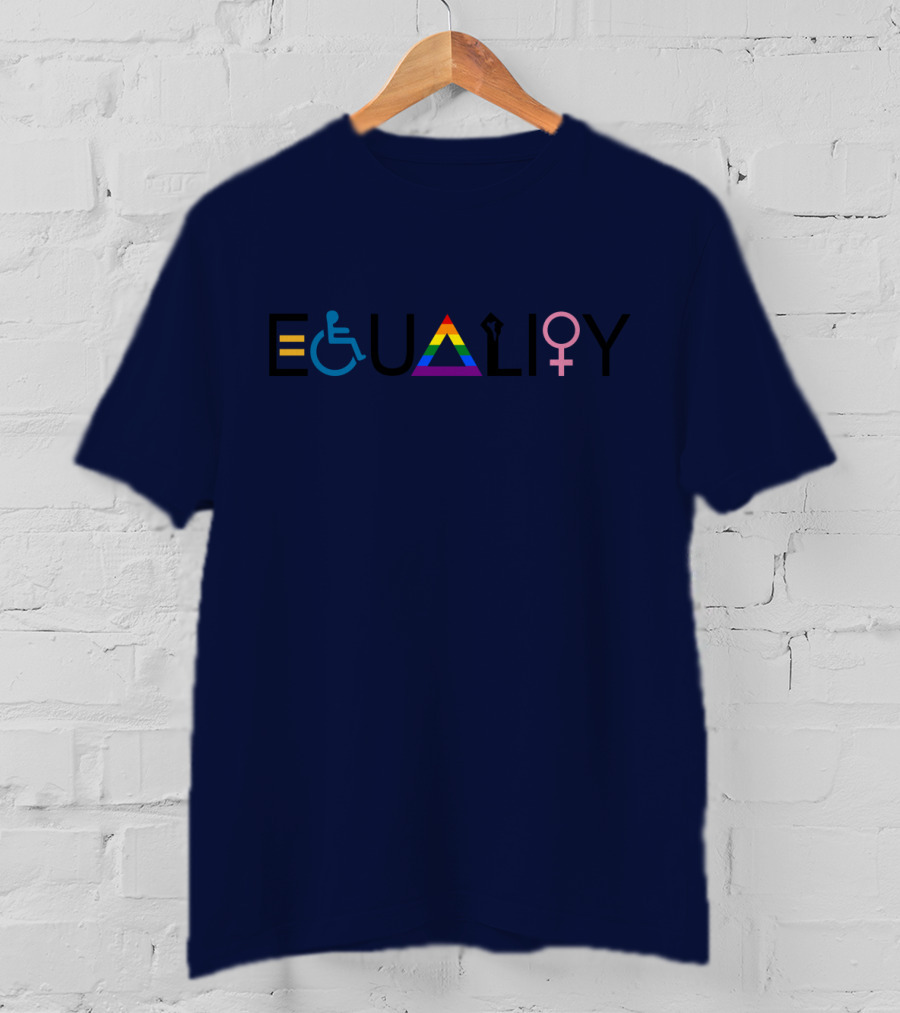 Equality Symbol Plus Size Oversized Rainbow Accessibility Gender Sign T-Shirt