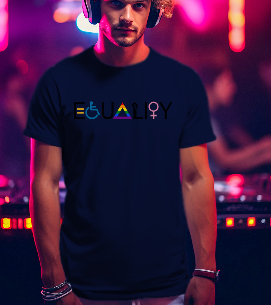 Equality Symbol Plus Size Oversized Rainbow Accessibility Gender Sign T-Shirt