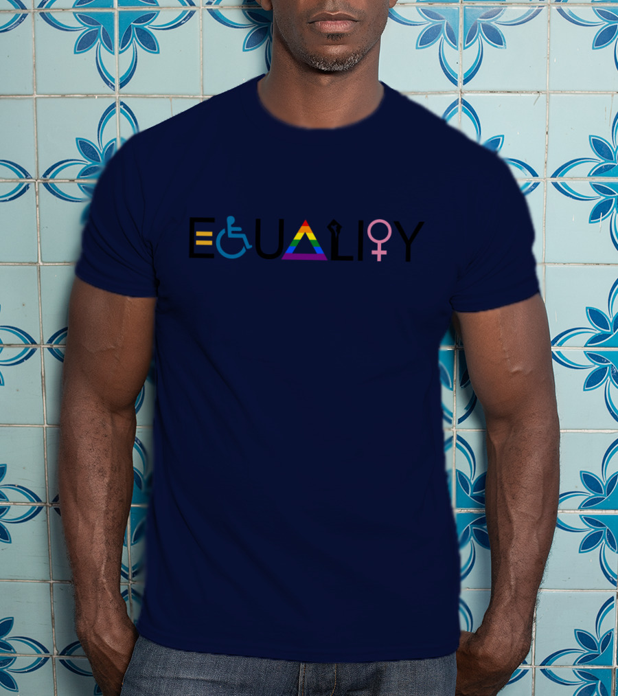 Equality Symbol Plus Size Oversized Rainbow Accessibility Gender Sign T-Shirt