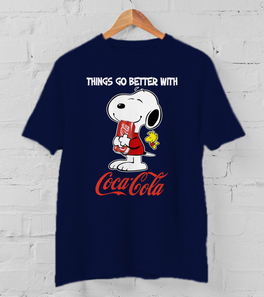 Snoopy Woodstock Things Go Better With Coca Cola T-Shirt
