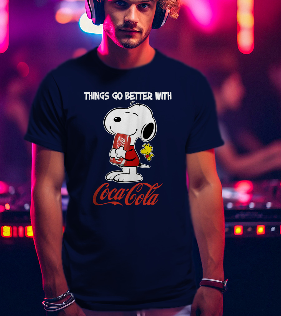 Snoopy Woodstock Things Go Better With Coca Cola T-Shirt