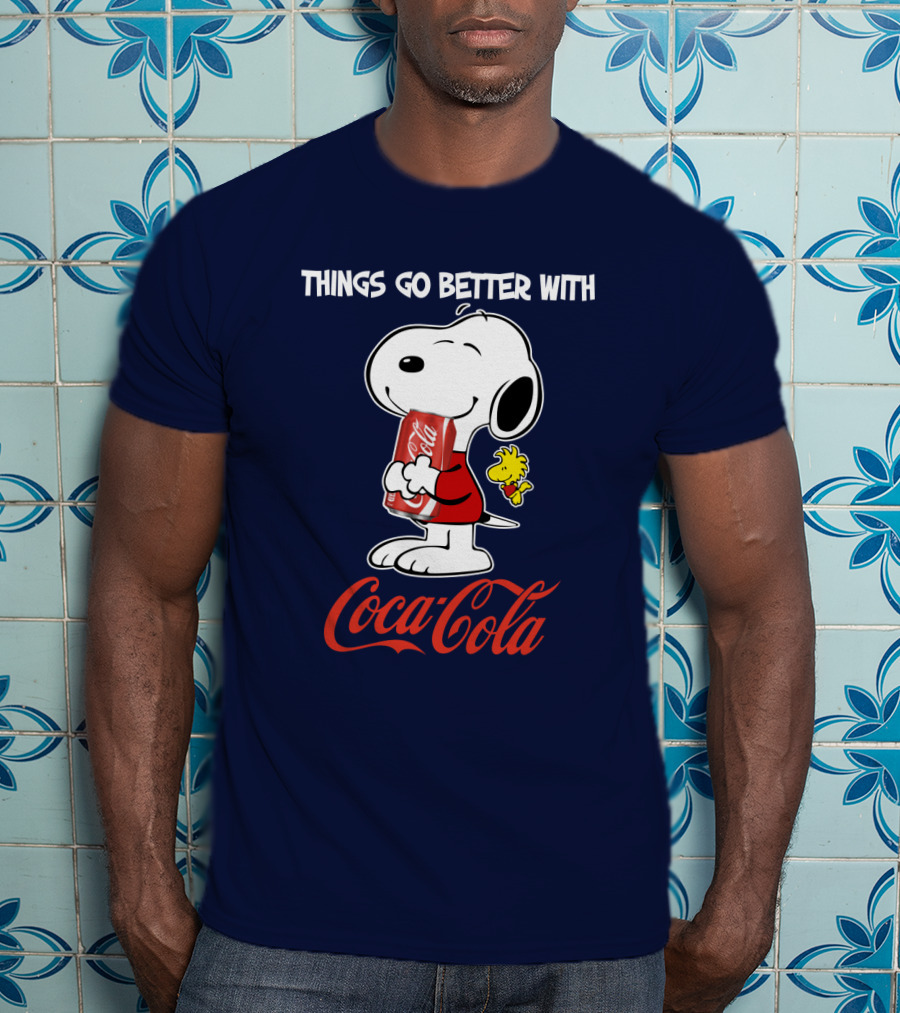 Snoopy Woodstock Things Go Better With Coca Cola T-Shirt