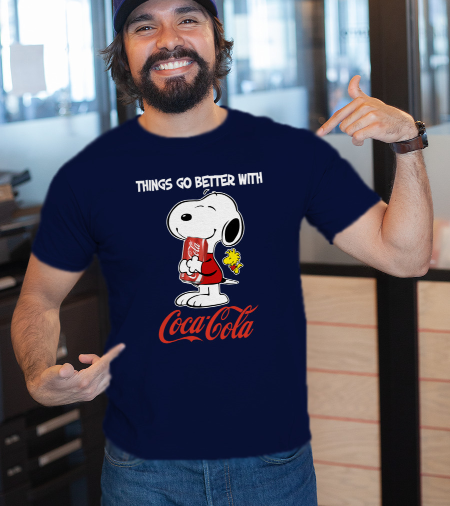 Snoopy Woodstock Things Go Better With Coca Cola T-Shirt