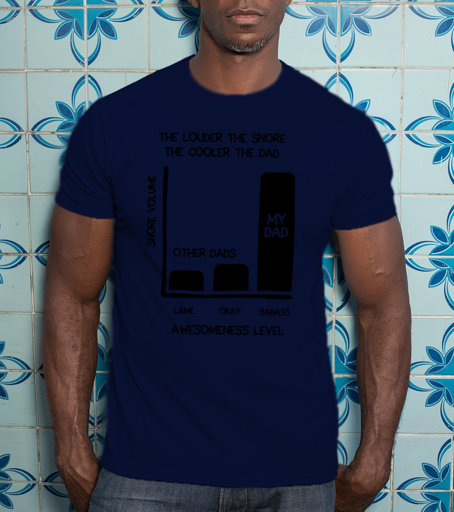The Louder The Snore The Cooler The Dad Awesomeness Level My Dad Badass Chart T-Shirt