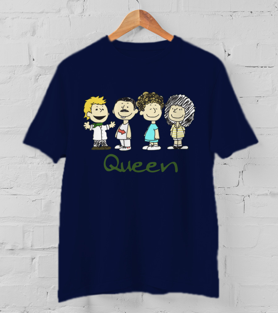 Queen Band Peanuts Snoopy And Friends Freddie Brian Roger John T-Shirt