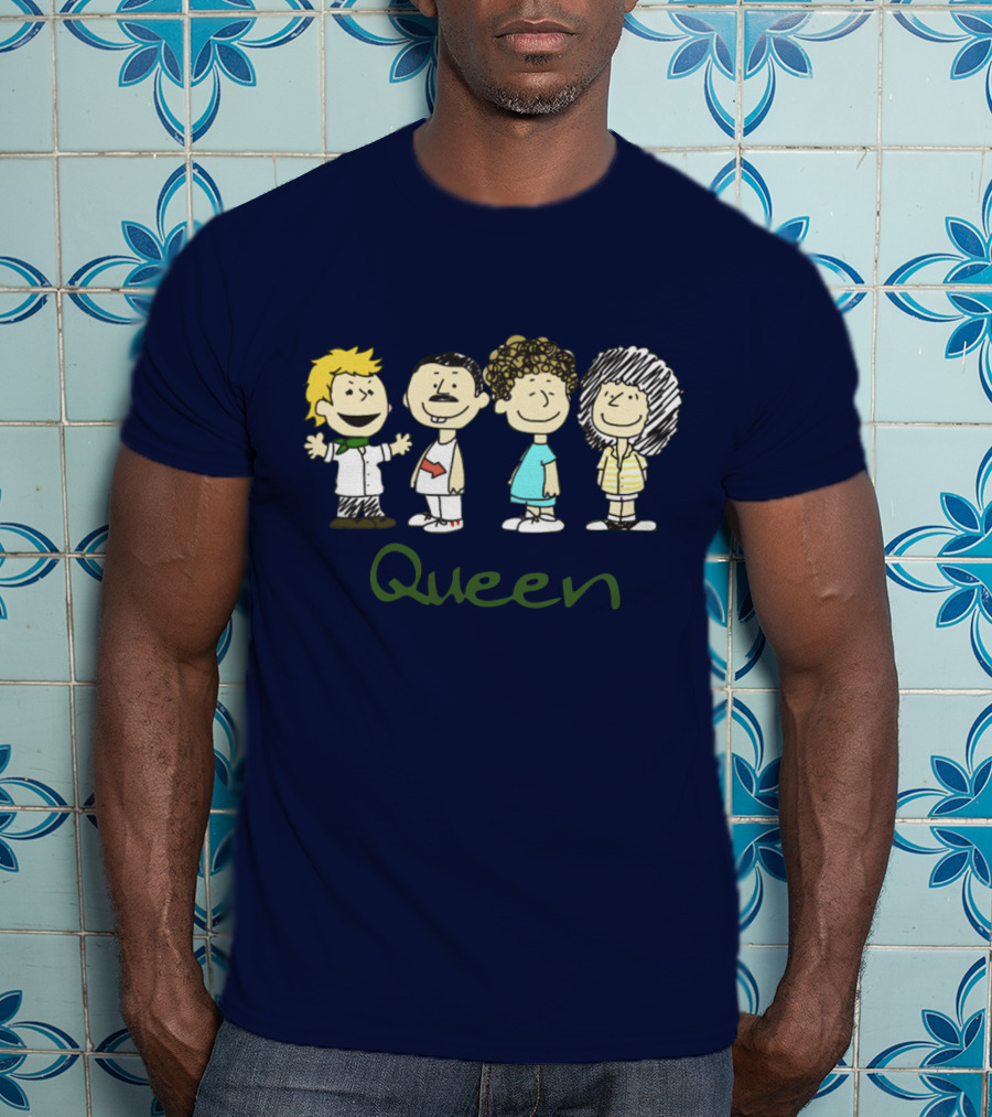 Queen Band Peanuts Snoopy And Friends Freddie Brian Roger John T-Shirt