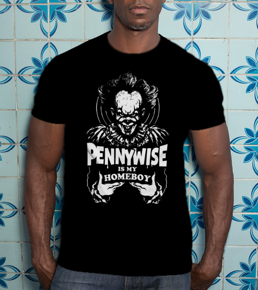 Pennywise Is My Homeboy Creepy Clown Graphic Horror T-Shirt