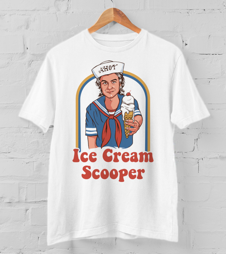 Ahoy Ice Cream Scooper Steve Harrington Sailor Outfit Cone T-Shirt