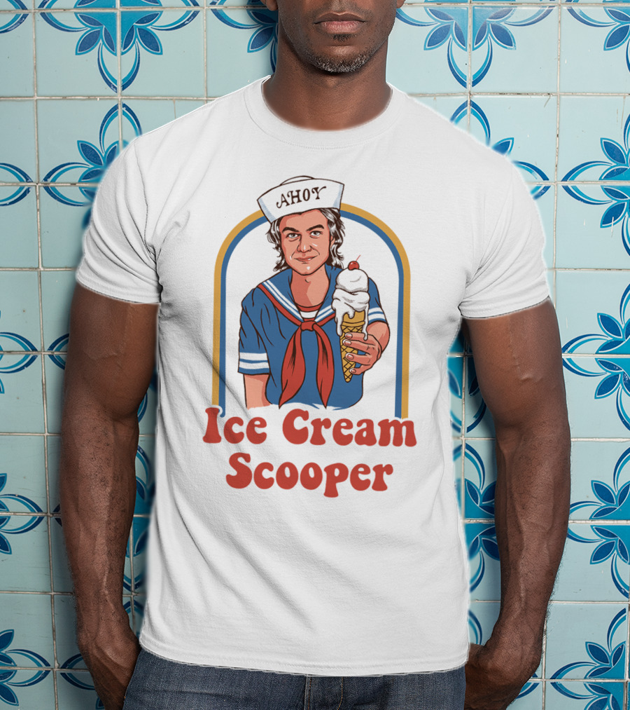 Ahoy Ice Cream Scooper Steve Harrington Sailor Outfit Cone T-Shirt