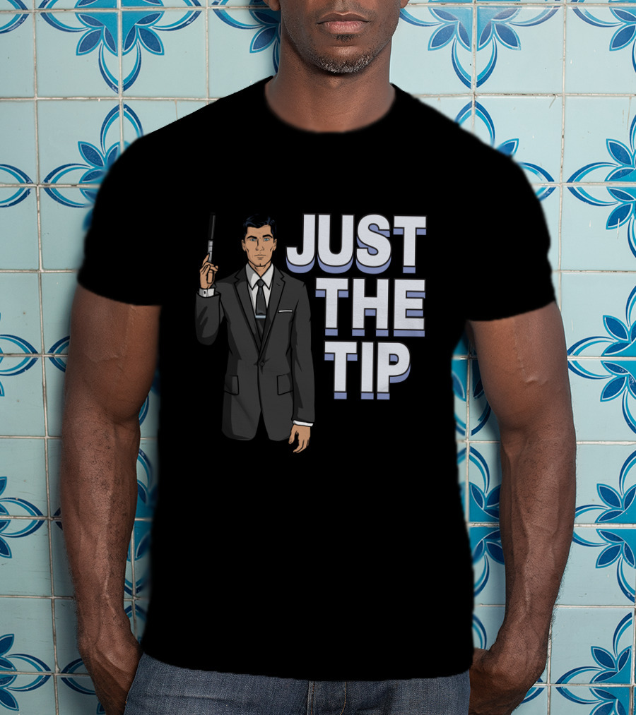 Archer Just The Tip Text Cartoon Character In Suit T-Shirt