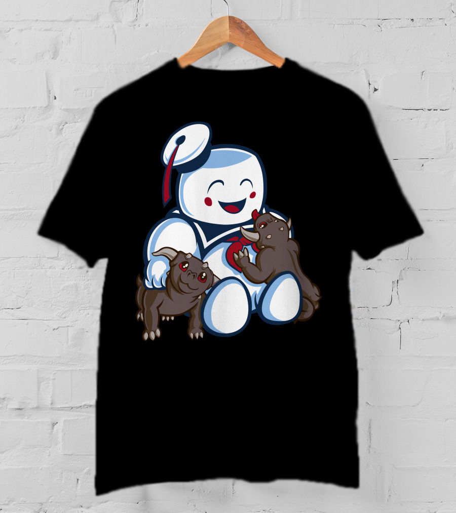 Stay Puft Marshmallow Man And Terror Dogs Ghostbusters Cuteness T-Shirt