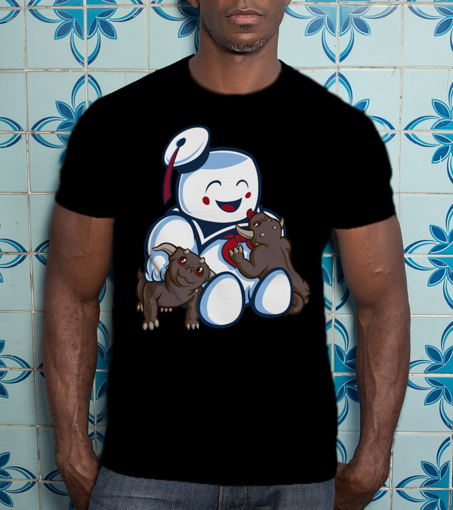 Stay Puft Marshmallow Man And Terror Dogs Ghostbusters Cuteness T-Shirt