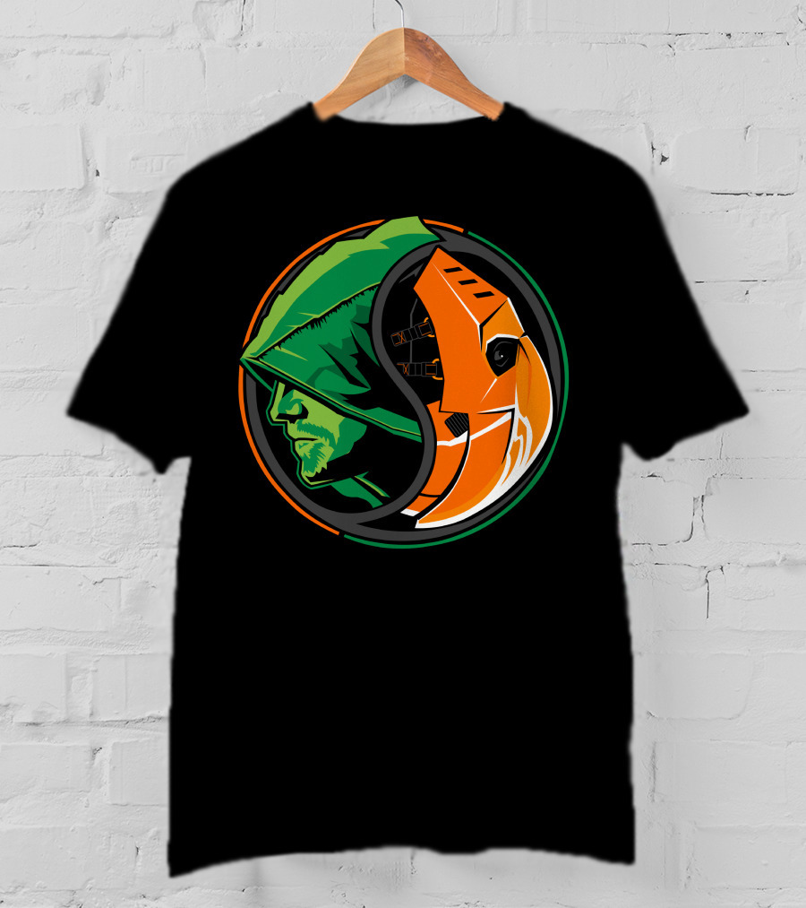 Green Arrow Slade Deathstroke Yin Yang T-Shirt