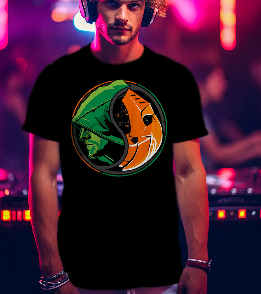 Green Arrow Slade Deathstroke Yin Yang T-Shirt