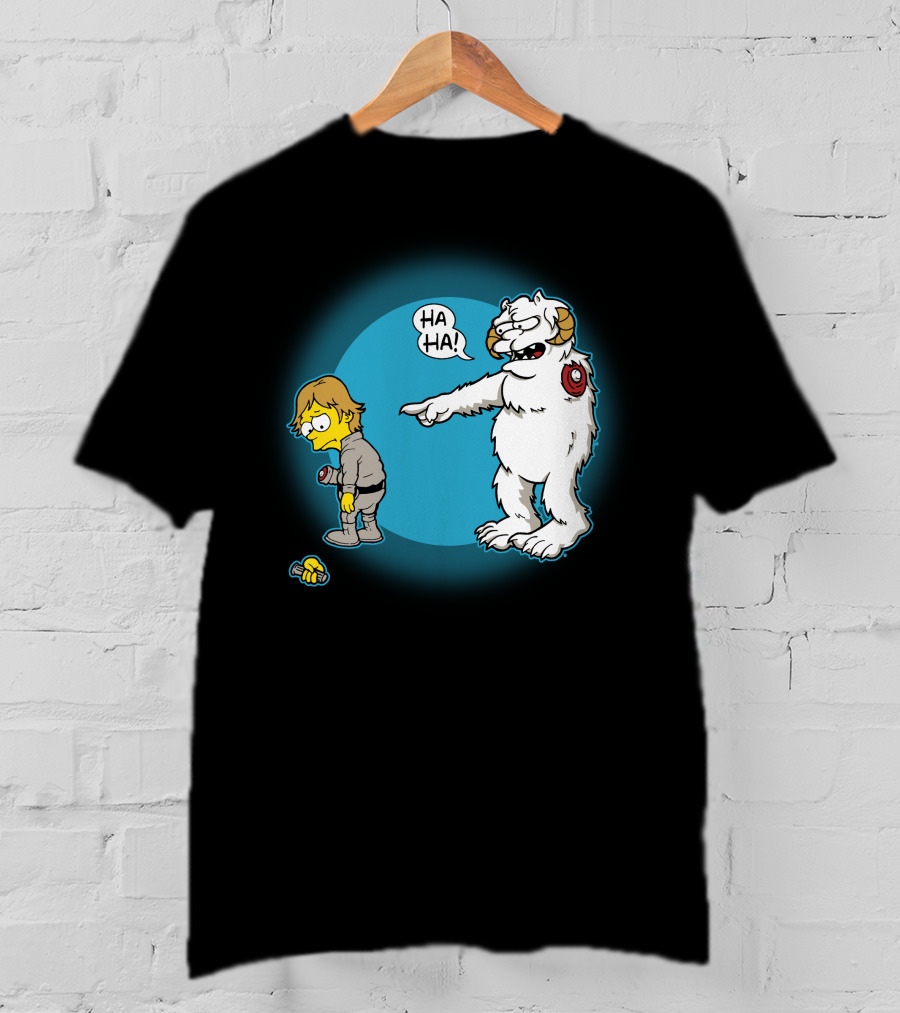 Ha-Hoth Star Wars Bart Simpson Wampa Nelson Muntz T-Shirt
