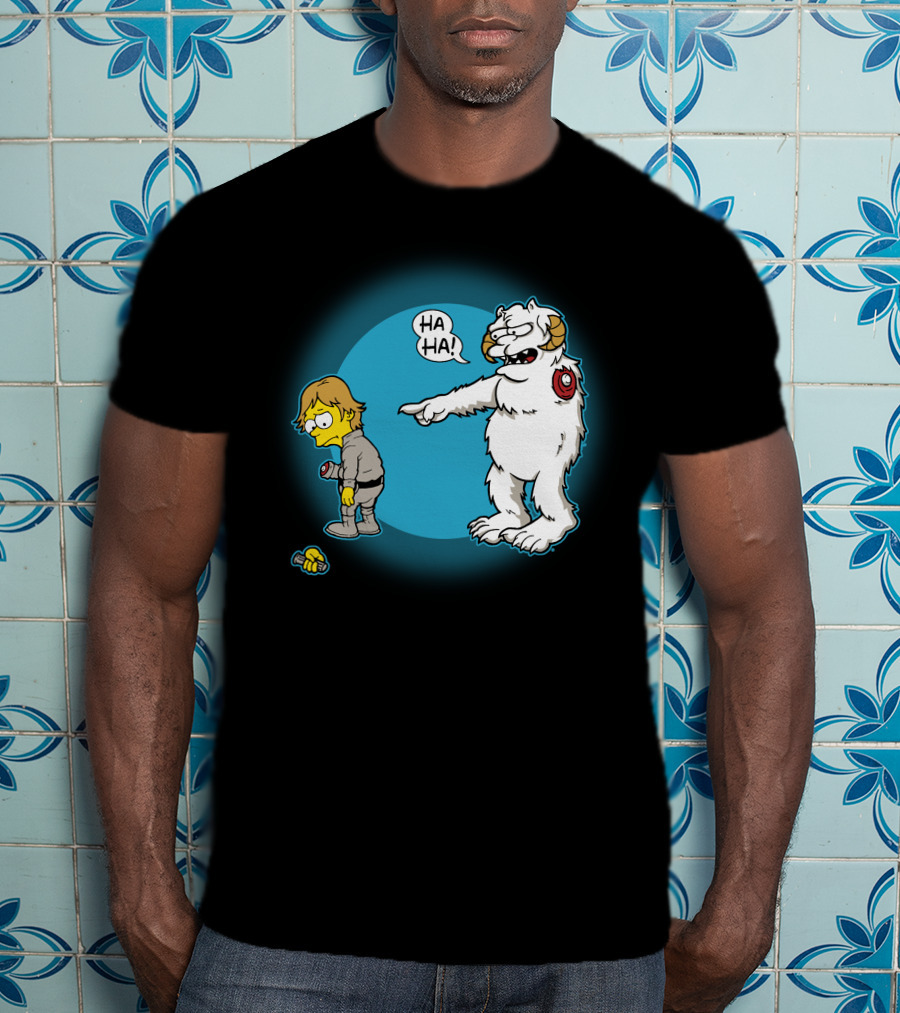 Ha-Hoth Star Wars Bart Simpson Wampa Nelson Muntz T-Shirt